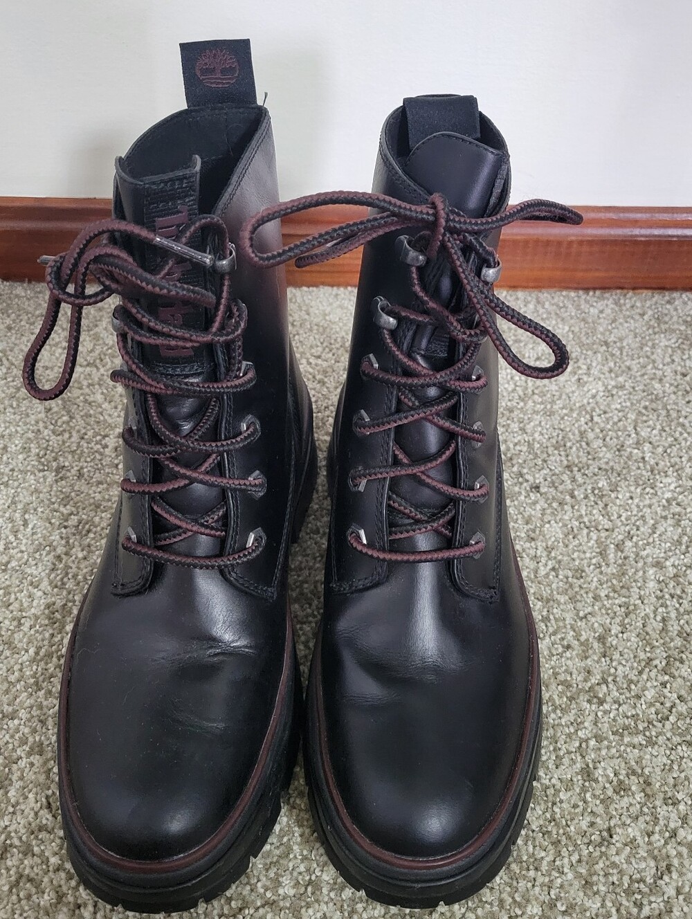 Timberland Malynn EK+ Waterproof Black Leather Boots Women's Size 9 - Picture 2 of 9